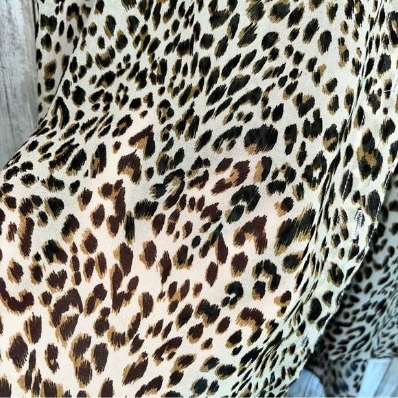 Umgee Sheer Leopard High Low Button Down - Picture 6 of 7